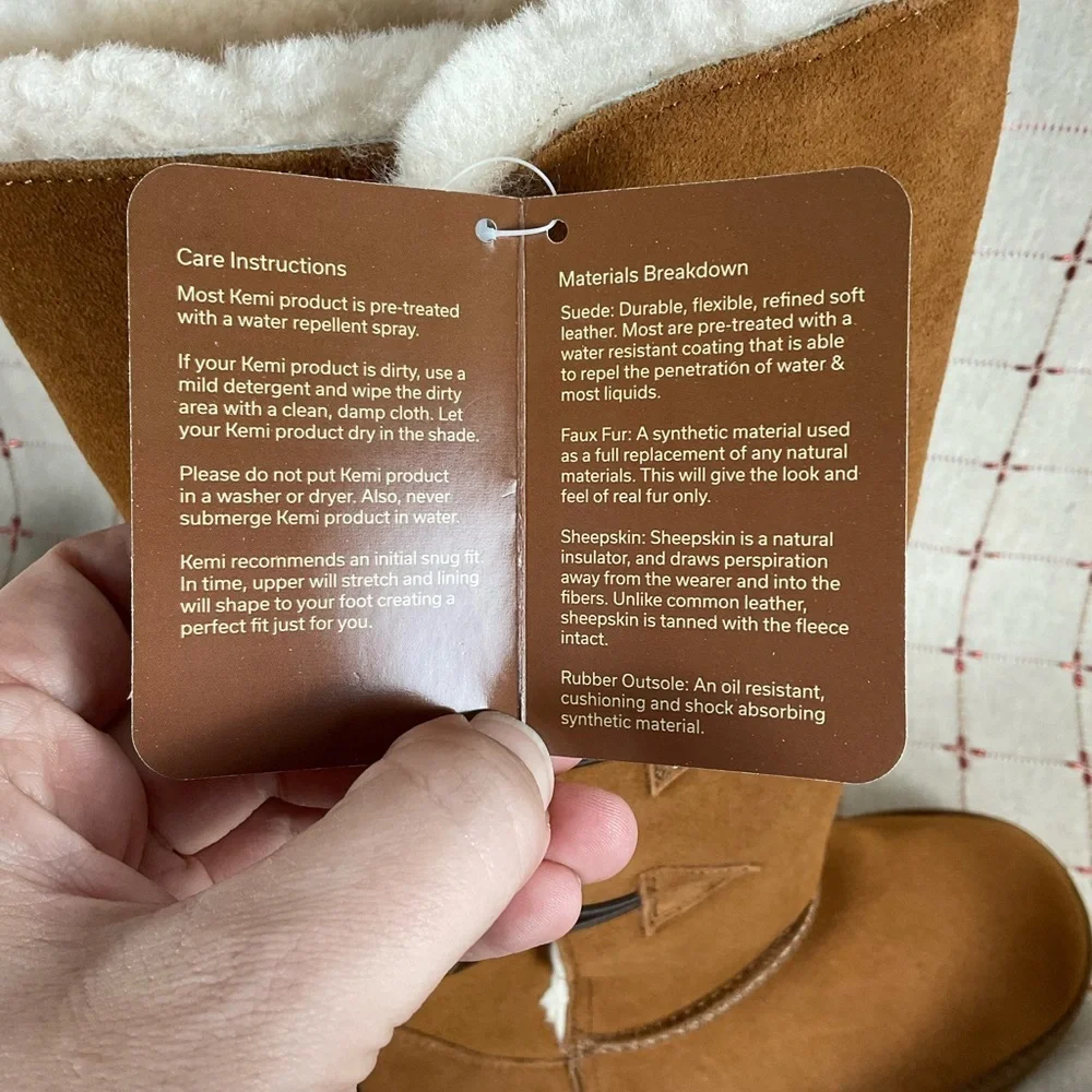 Kemi Australia MU1749RW Brown Suede & Sheepskin Fully Lined Mid Calf Boots Sz 7 - Picture 8 of 10
